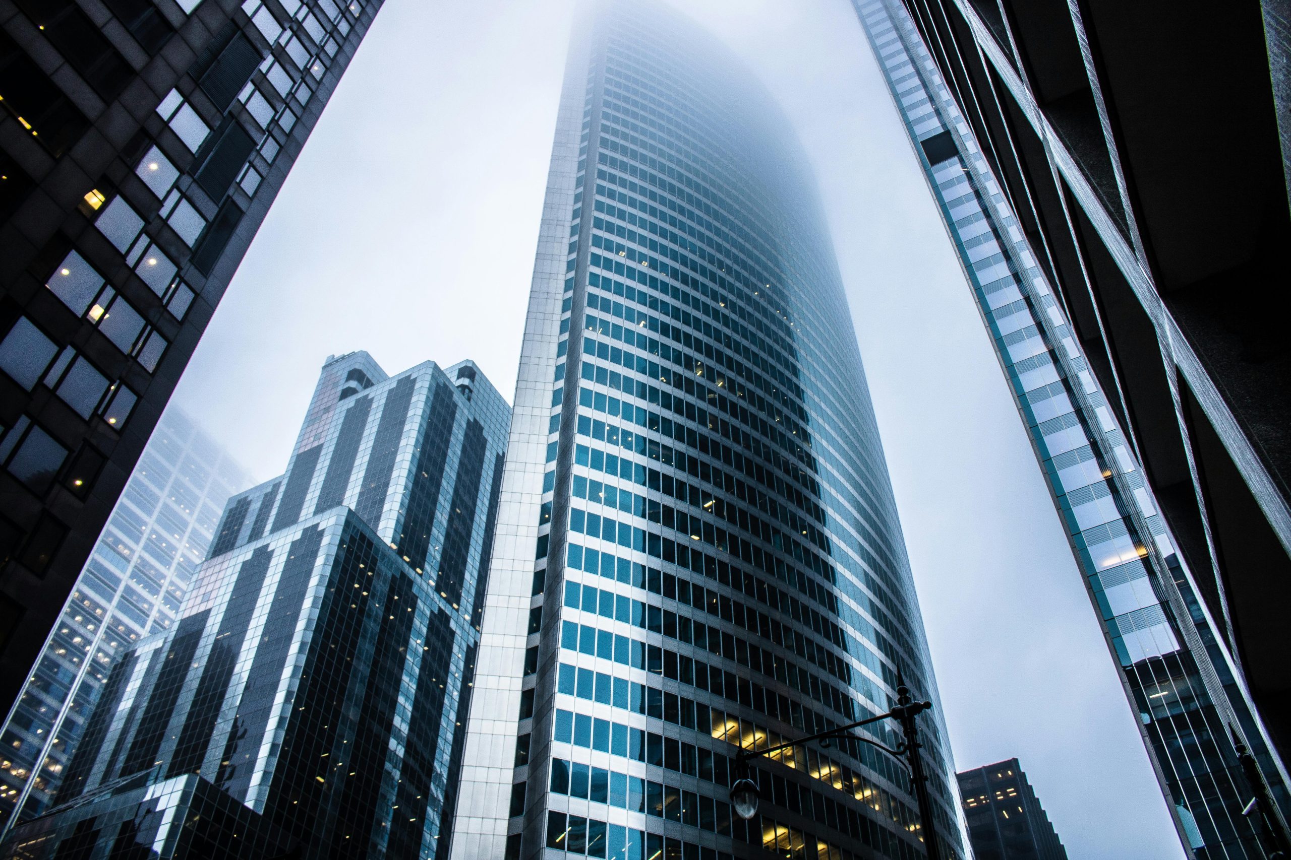 A skyline of office towers